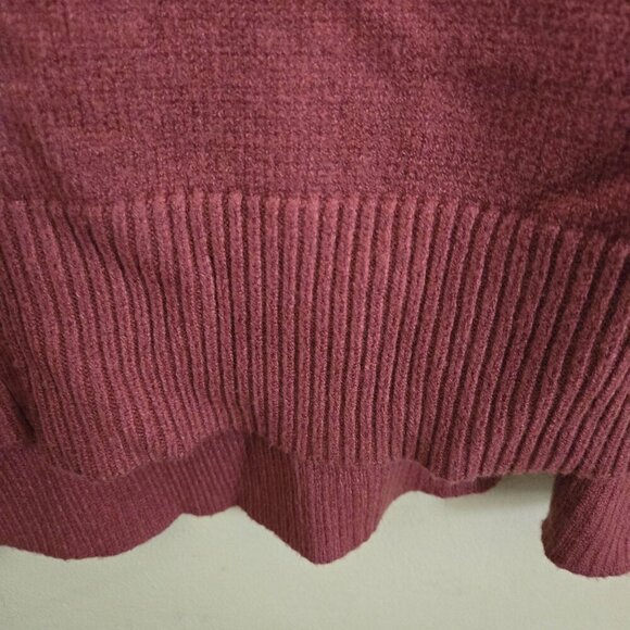 Saks Fifth Avenue Dusty Pink Faux Fur Trim V Neck Sweater Super Soft Size M - Picture 5 of 7